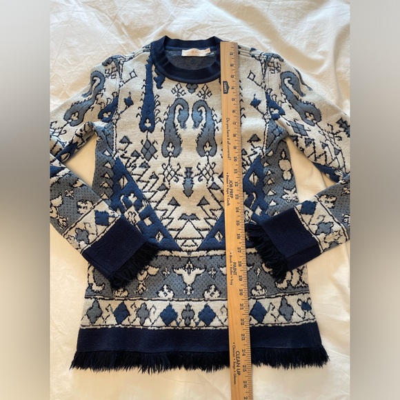Tory Burch Crew Neck Sweater with fringe sleeves - Picture 6 of 6
